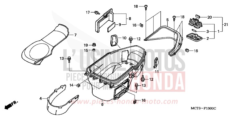 LUGGAGE BOX for Silver Wing FORCE SILVER METALLIC (NH411) from 2002